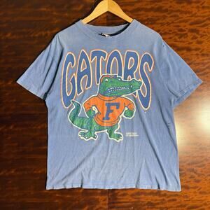 90s Flordia Gators Blue Faded Mens College Distressed Tee L